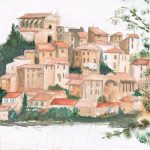 <em>Lago di Bracciano 1995</em> | acrylverf op papier | 24 × 16 cm