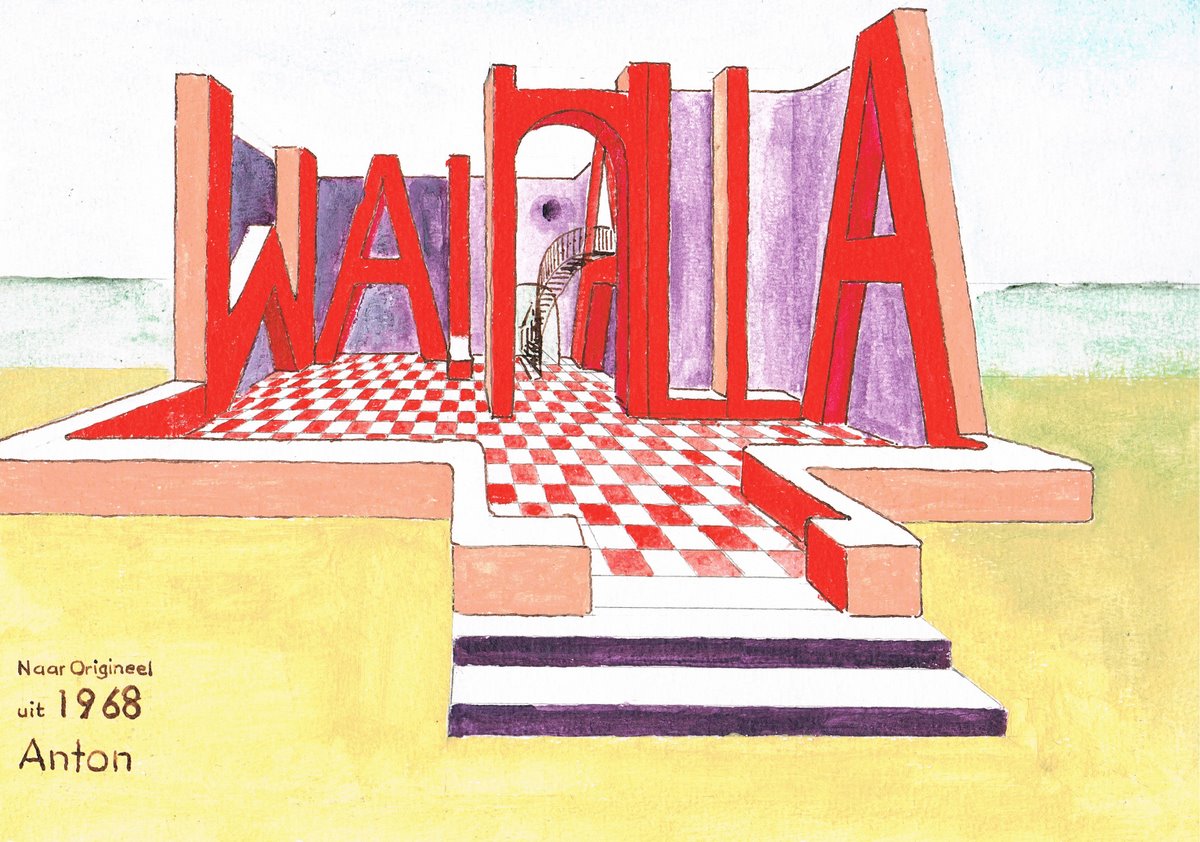 <em>Walhalla 1968</em> | acrylverf op papier | 24 × 30 cm